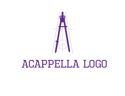 drawing compass with geometric lines logo