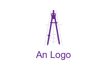 drawing compass with geometric lines logo