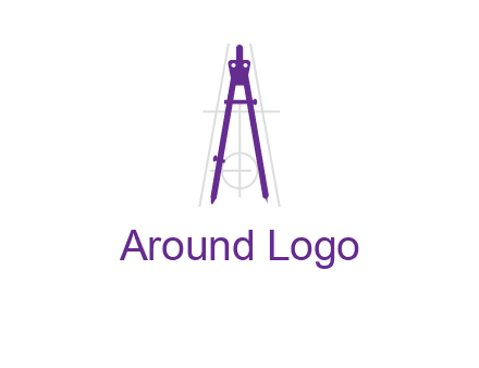 drawing compass with geometric lines logo