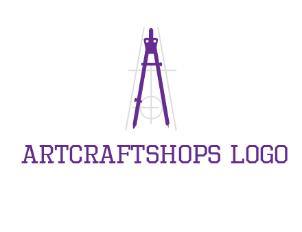 drawing compass with geometric lines logo