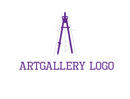 drawing compass with geometric lines logo