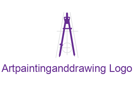 drawing compass with geometric lines logo
