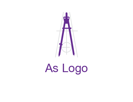 drawing compass with geometric lines logo