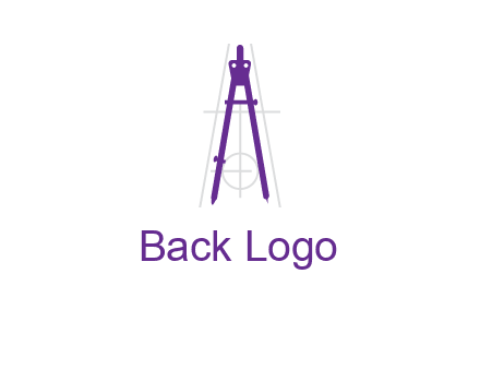 drawing compass with geometric lines logo