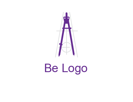 drawing compass with geometric lines logo