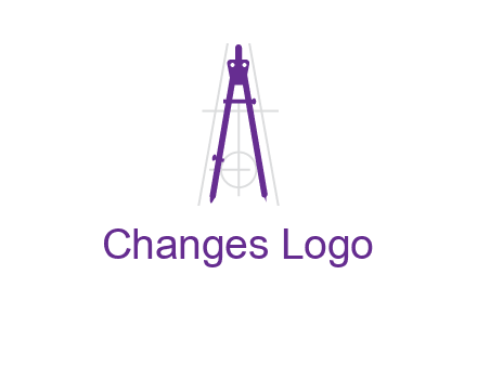 drawing compass with geometric lines logo