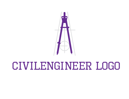 drawing compass with geometric lines logo