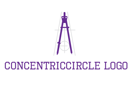 drawing compass with geometric lines logo