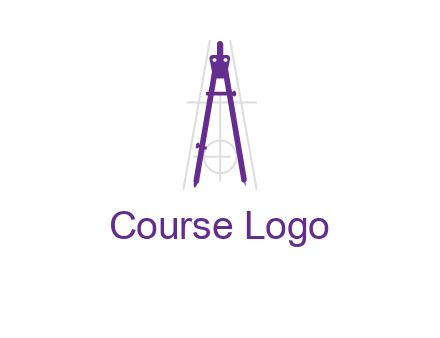 drawing compass with geometric lines logo