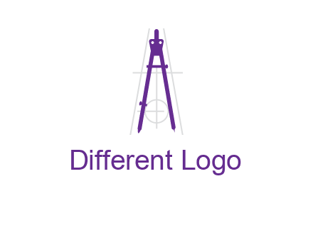 drawing compass with geometric lines logo