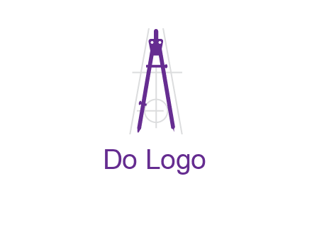 drawing compass with geometric lines logo