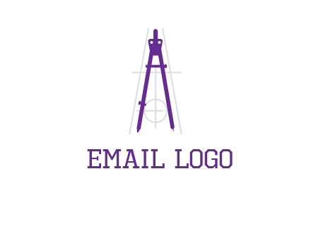 drawing compass with geometric lines logo