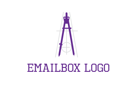 drawing compass with geometric lines logo