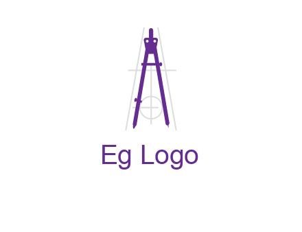 drawing compass with geometric lines logo