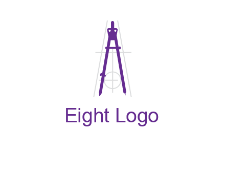 drawing compass with geometric lines logo