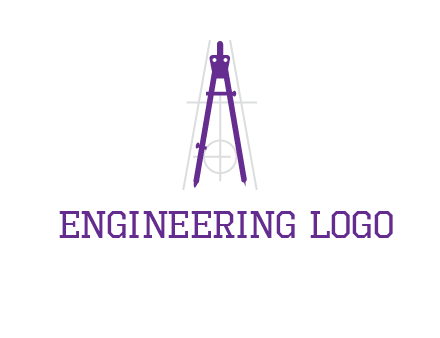 drawing compass with geometric lines logo