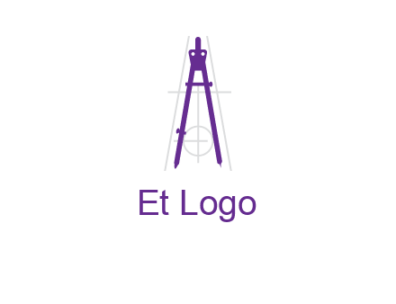 drawing compass with geometric lines logo