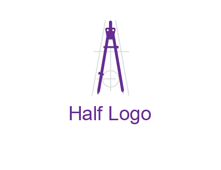 drawing compass with geometric lines logo