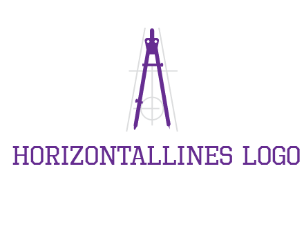 drawing compass with geometric lines logo
