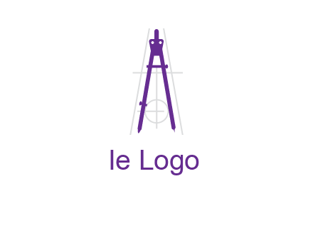 drawing compass with geometric lines logo