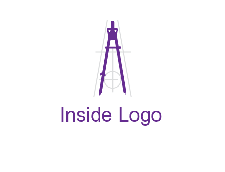 drawing compass with geometric lines logo
