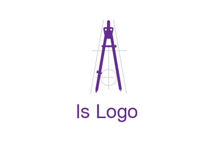 drawing compass with geometric lines logo