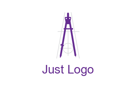 drawing compass with geometric lines logo