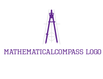 drawing compass with geometric lines logo