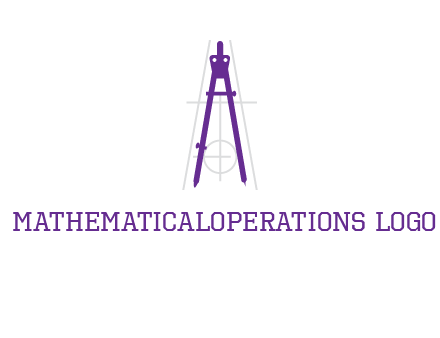 drawing compass with geometric lines logo
