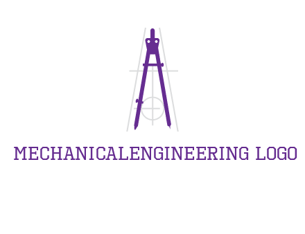 drawing compass with geometric lines logo