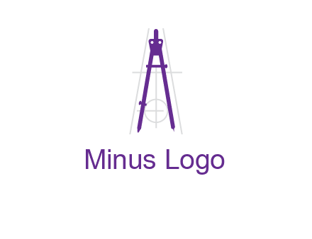 drawing compass with geometric lines logo
