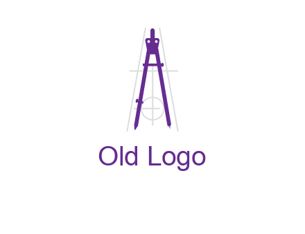 drawing compass with geometric lines logo