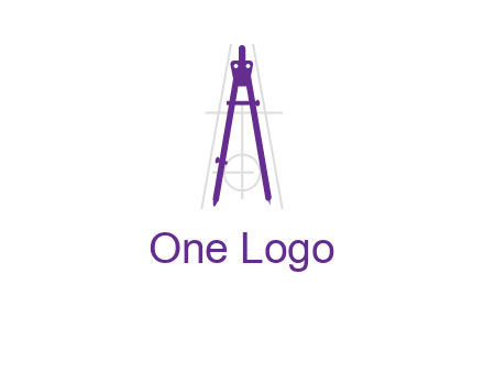 drawing compass with geometric lines logo