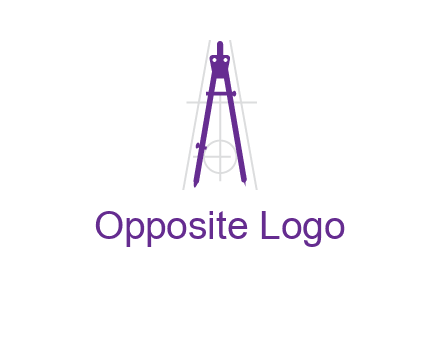 drawing compass with geometric lines logo