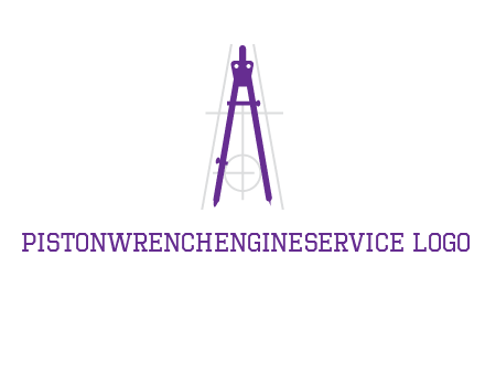 drawing compass with geometric lines logo