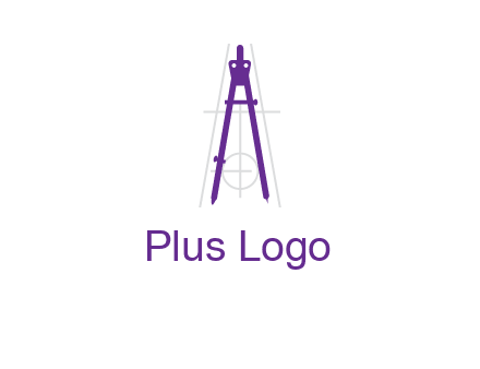 drawing compass with geometric lines logo