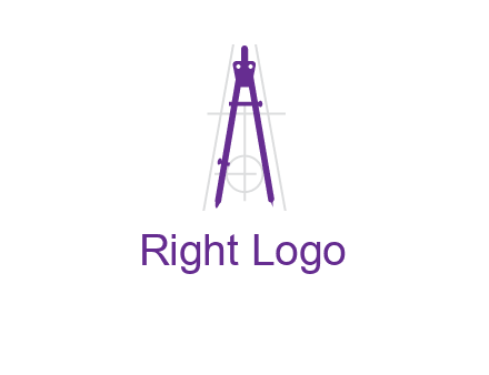 drawing compass with geometric lines logo