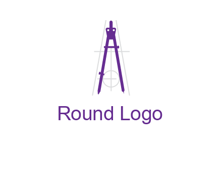 drawing compass with geometric lines logo