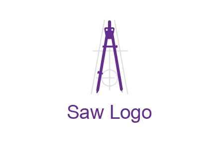 drawing compass with geometric lines logo