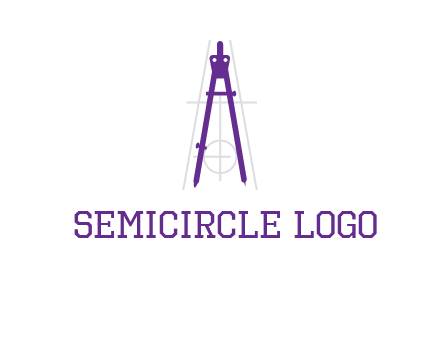 drawing compass with geometric lines logo