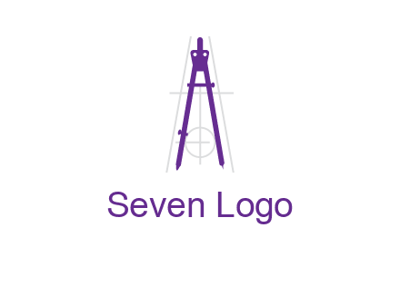 drawing compass with geometric lines logo