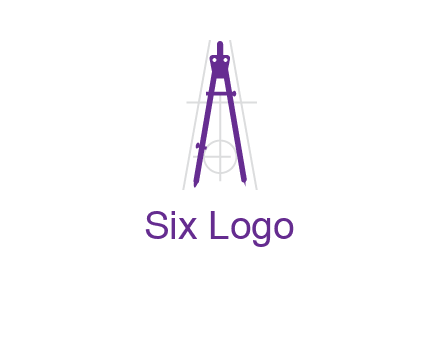 drawing compass with geometric lines logo