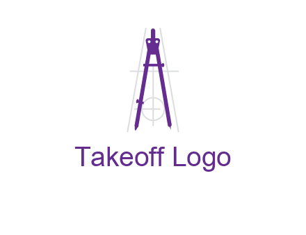 drawing compass with geometric lines logo