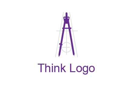 drawing compass with geometric lines logo