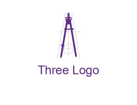 drawing compass with geometric lines logo