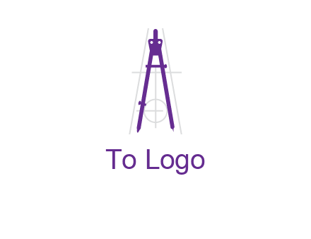 drawing compass with geometric lines logo