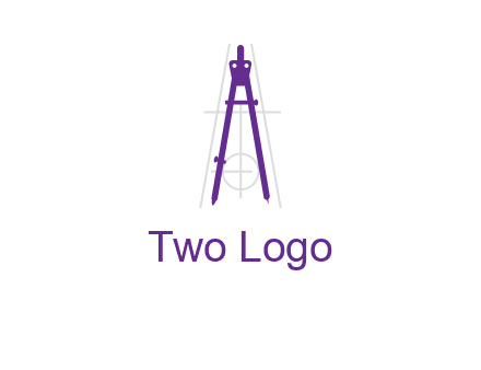 drawing compass with geometric lines logo