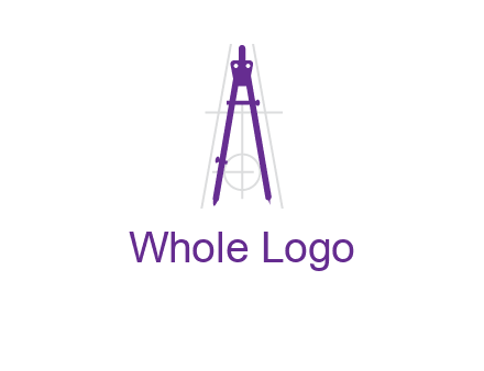 drawing compass with geometric lines logo
