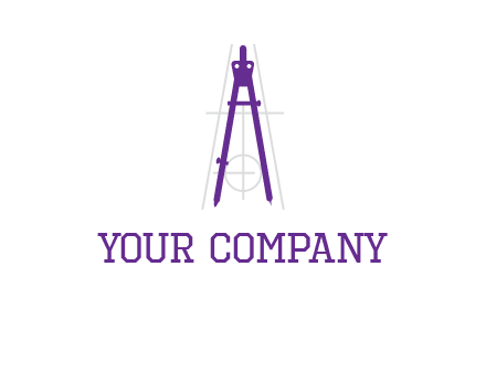 drawing compass with geometric lines logo
