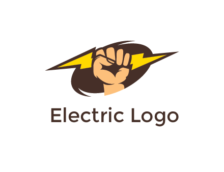 fist holding a lightening bolt in energy logo